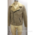 Chaqueta de gamuza sintética camel para hombre